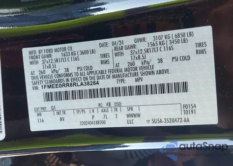 2024 Ford Bronco Raptor from USA, damaged, VIN 1FMEE0RR8RLA38284